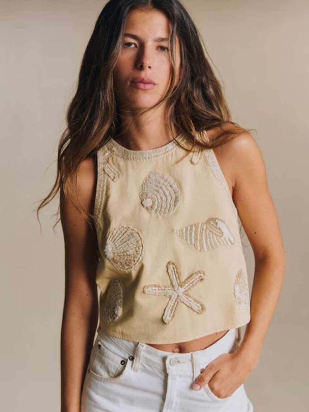 Sézane x Inoui Éditions | Avelina Blouse in Ecru w/ Cream Embroidery Sz 10 NWT